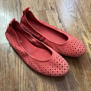 Nurture coral leather ballerina flats, 6.5